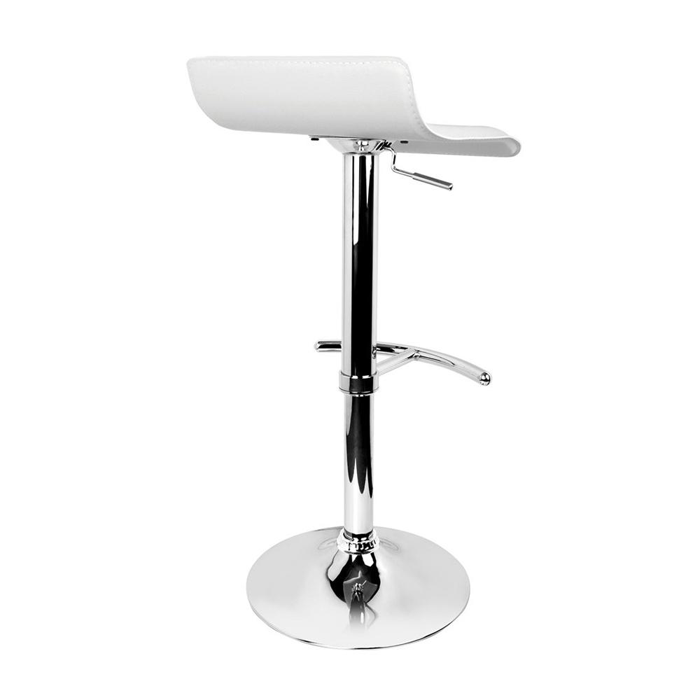 Artiss Set of 4 White PU Leather Wave Style Bar Stools with chrome base, showcasing modern design and comfort.